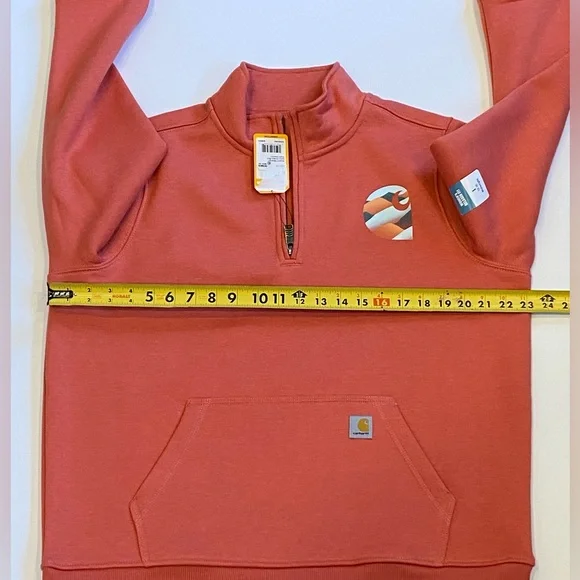 Carhartt women’s Relaxed Fit Midweight Quarter Zip Mock Neck Sweatshirt NWT LRG - Picture 7 of 9